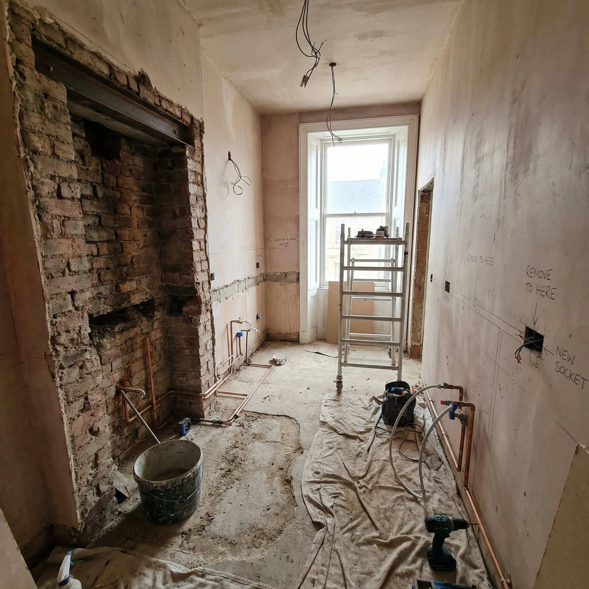 Victorian terraced house in Edinburgh mid-renovation