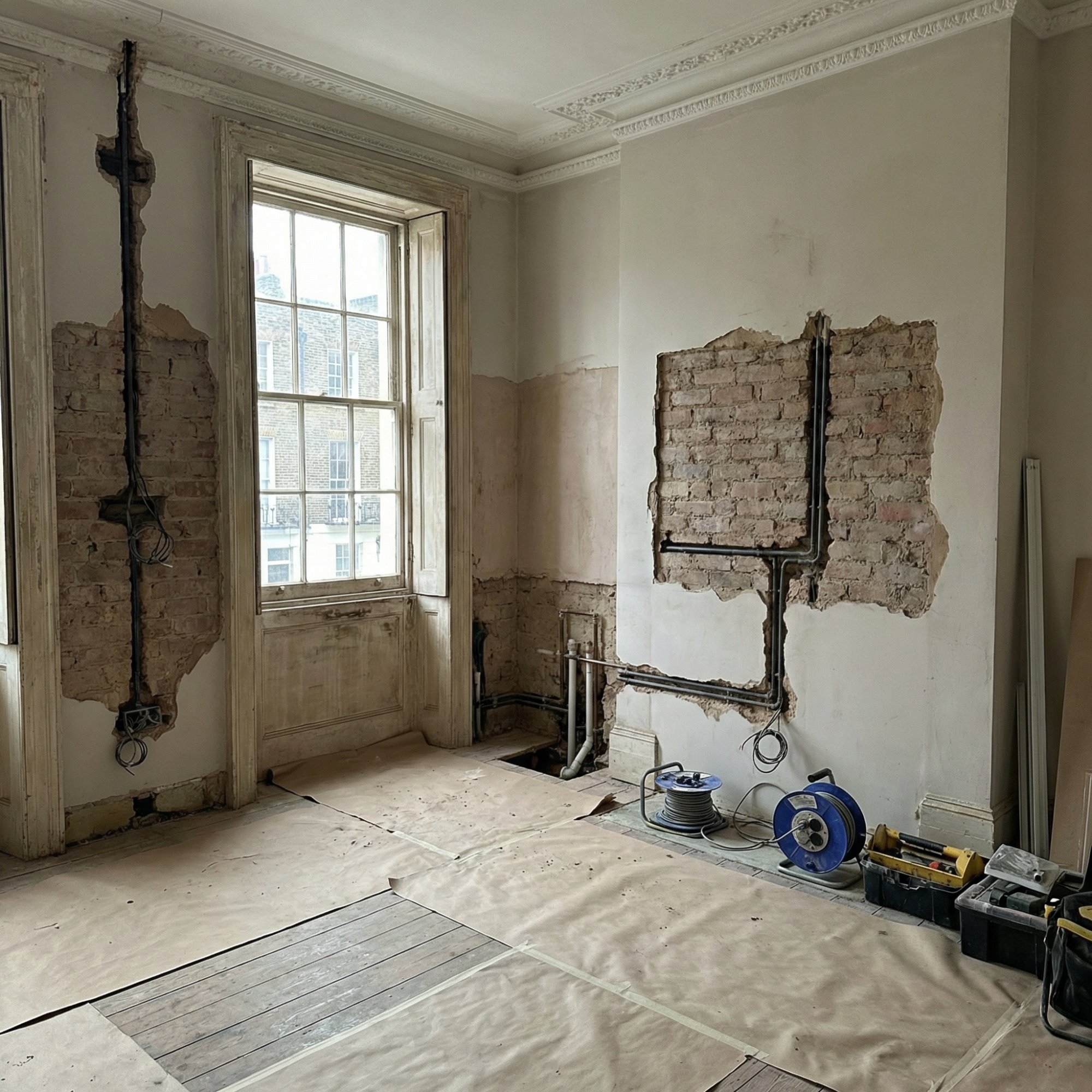 Georgian townhouse in Islington mid-renovation